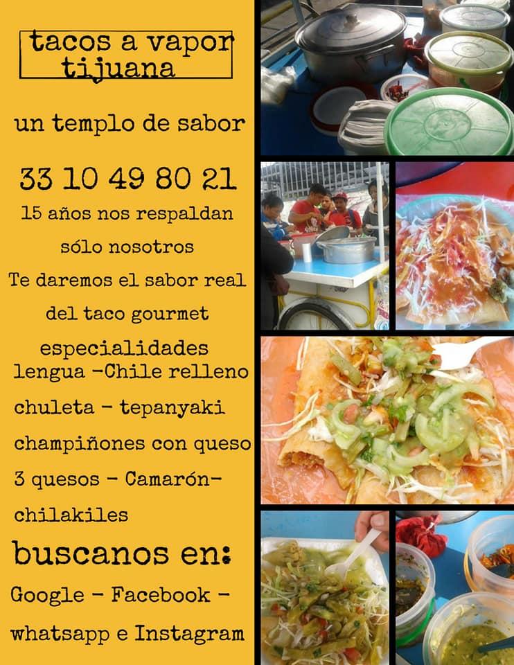 Menu at TACOS AL VAPOR TIJUANA (en guadalajara) restaurant, Guadalajara