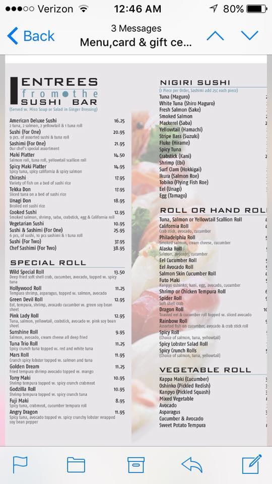 Menu at Idea Asian Restaurant, Clarksboro