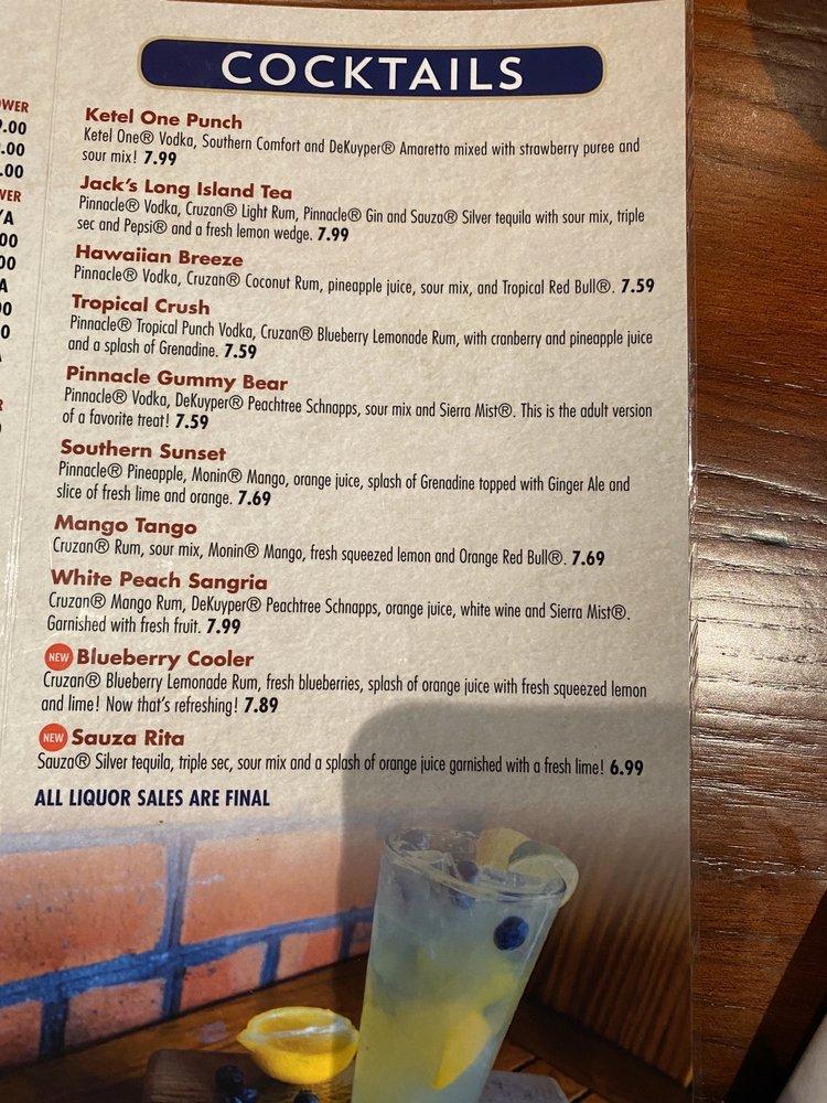 Menu at Kickback Jack's Fredericksburg pub & bar, Fredericksburg