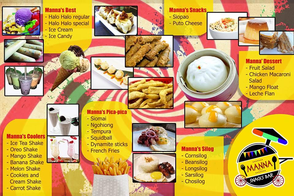 Menu at Manna Foods Delight cafe, Cebu City