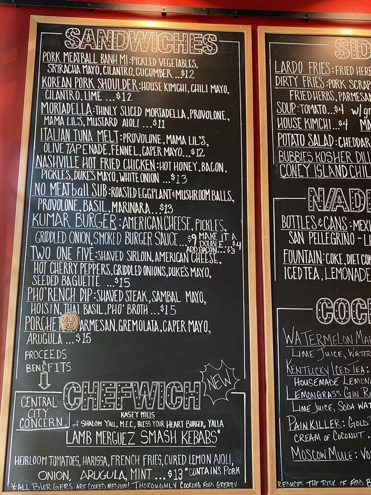 Menu at Lardo restaurant, Lake Oswego