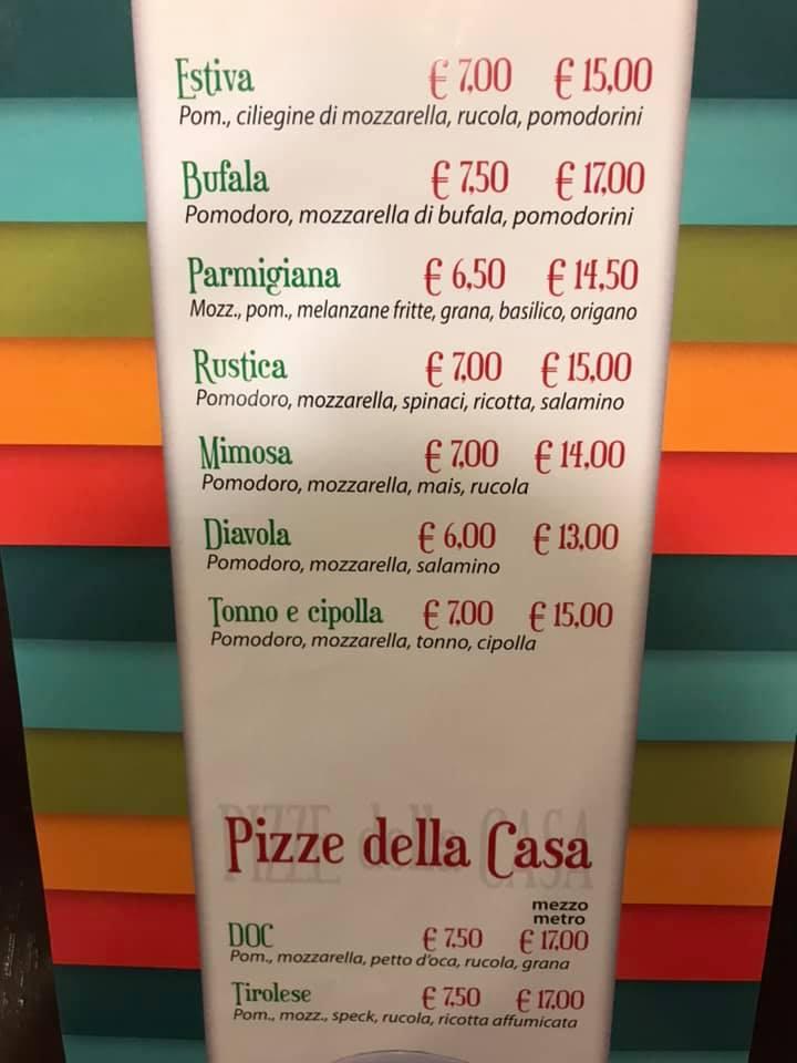 Menu di Pizzeria Mammamia 