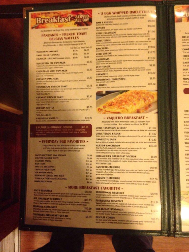 Menu at Crumbles Cafe & Bake Shop, Santa Maria