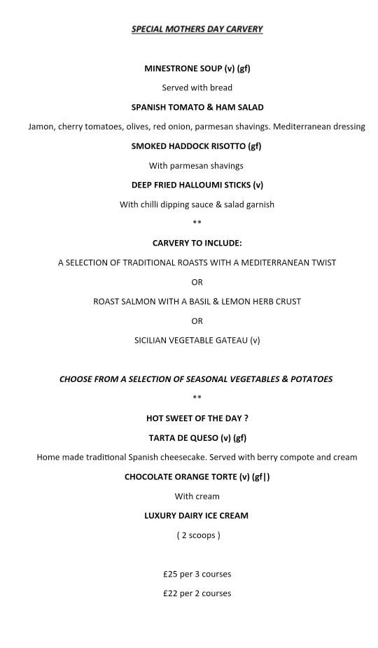 Menu at The Olive Garden restaurant, Oban