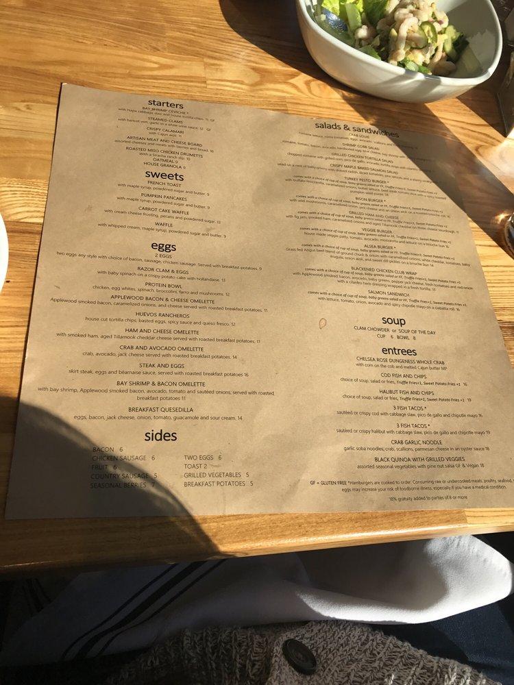 Menu at Clearwater Restaurant, Newport