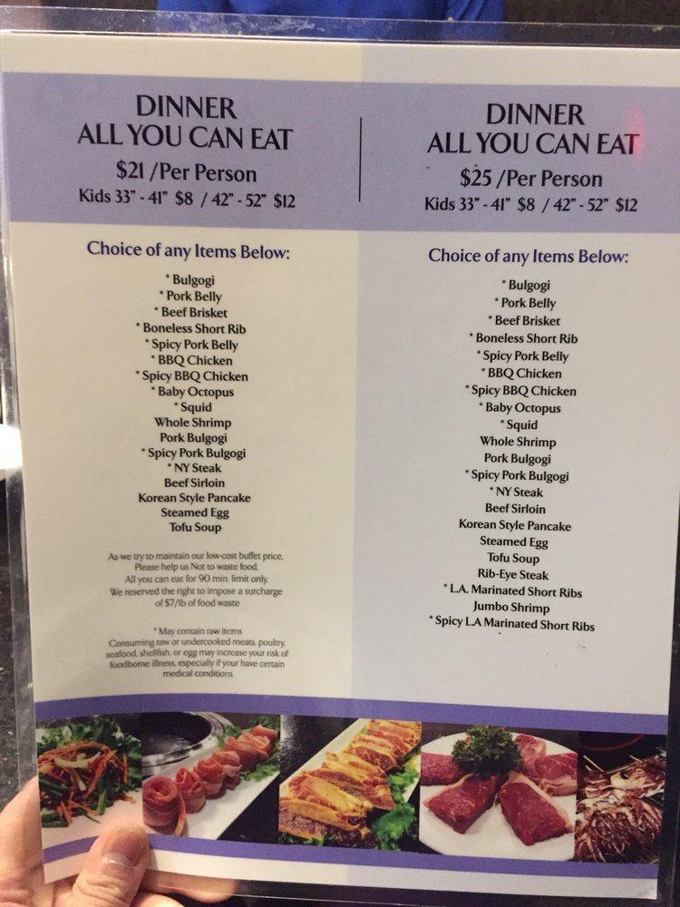 Menu at Maple Korean BBQ & Hot Pot, Oklahoma City