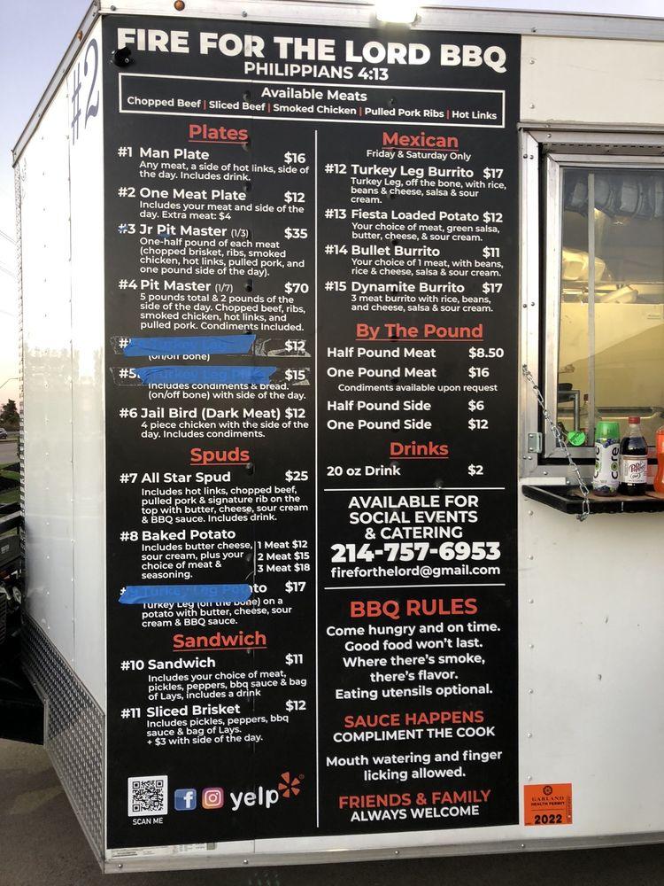 Menu at Fire Work Pizza BBQ, Denver
