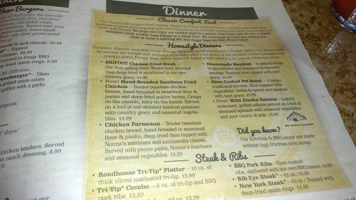 Menu at Black Bear Diner Boise - Entertainment Ave restaurant, Boise, S