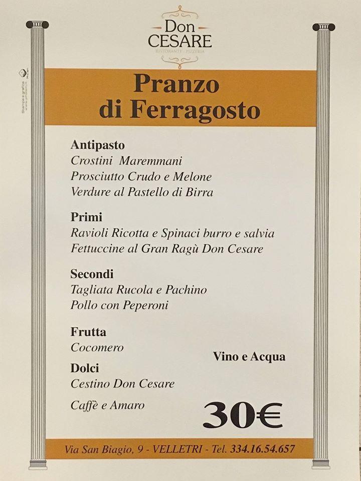 Menu di Bar Da Don Cesare 