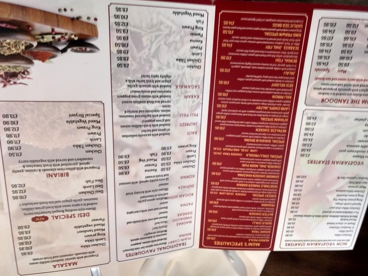 Menu at The Golden Lamb restaurant, Derby