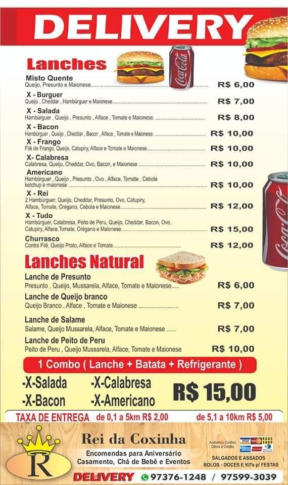 Menu at Rei da Coxinha pub & bar, Cotia, Av. Roque Celestino Pires