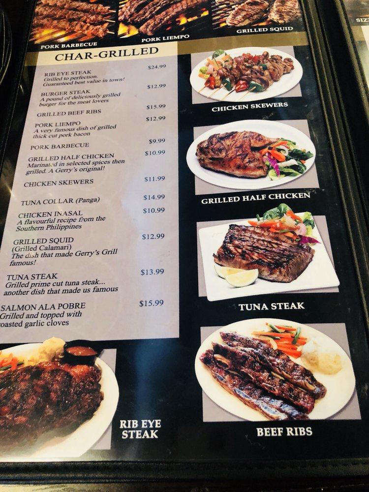 Menu at Gerry's Grill restaurant, Artesia, South St #107