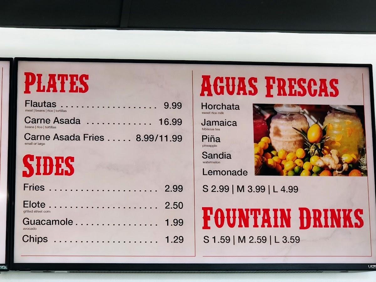 Carta del restaurante Los Tacos Lokos, Norco