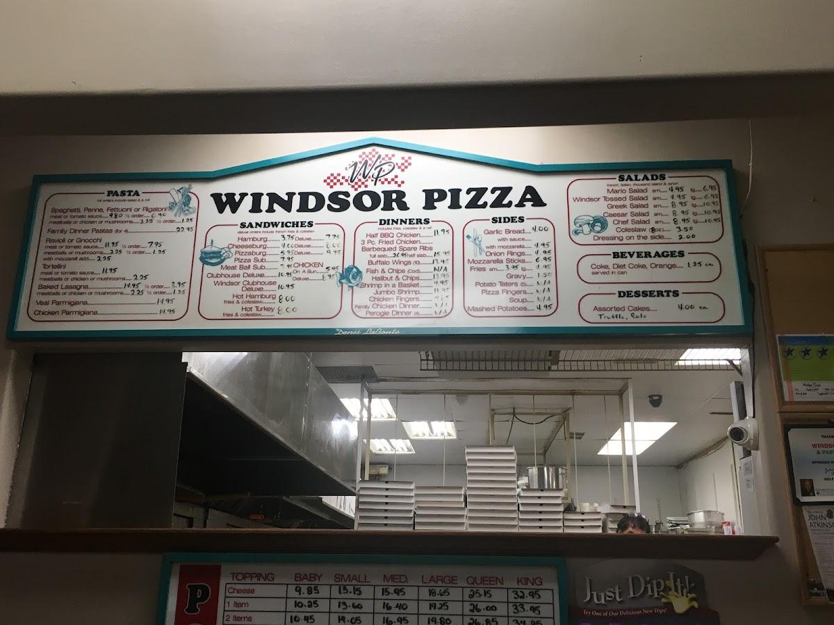 Menu at Windsor Pizza pizzeria, Windsor, Jefferson Blvd unit 4