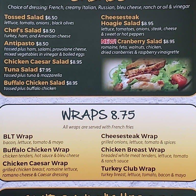 Menu at Emma's Steak & Pizza Joint pizzeria, West Deptford