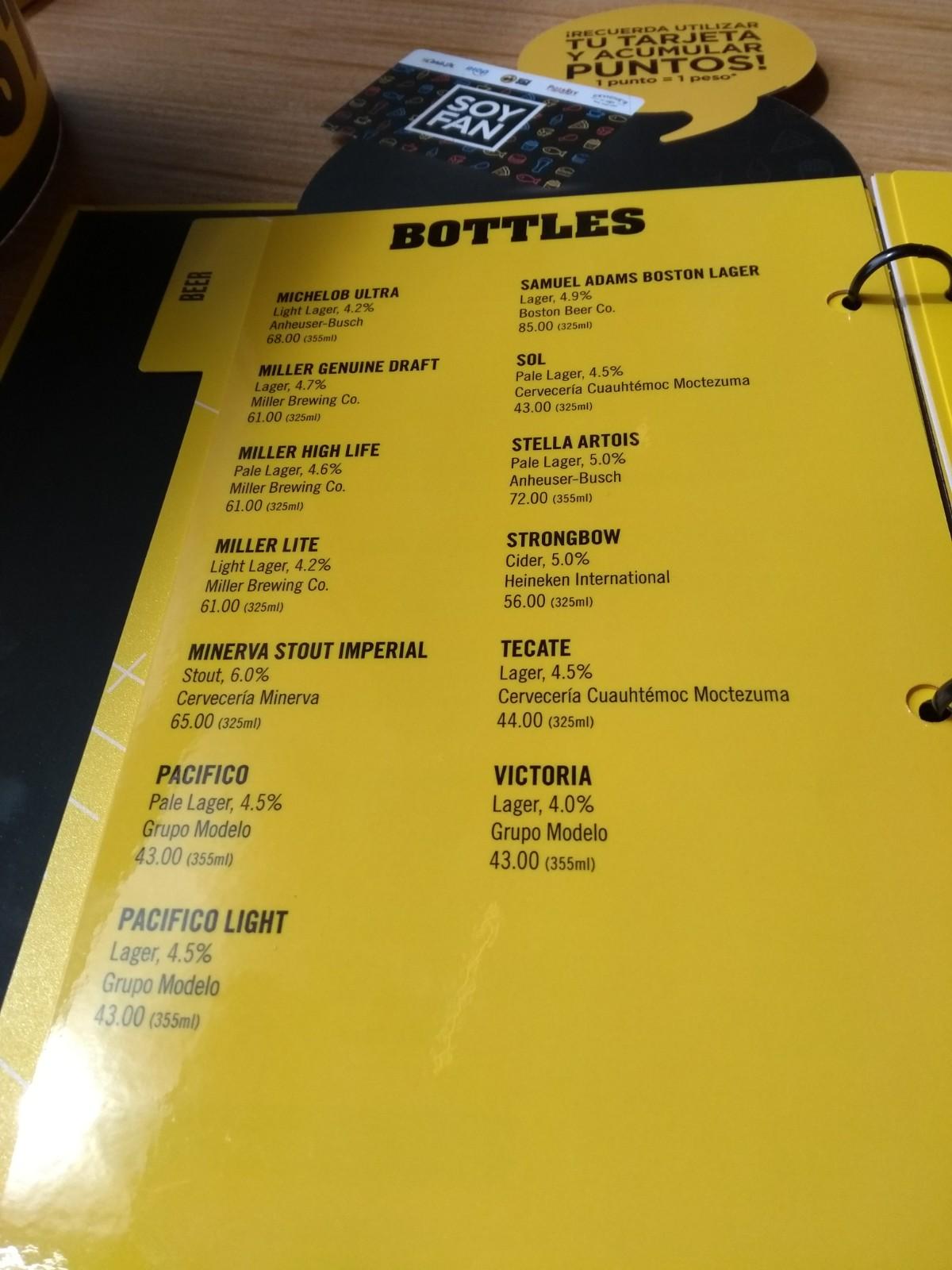Carta del restaurante Buffalo Wild Wings, Torreón