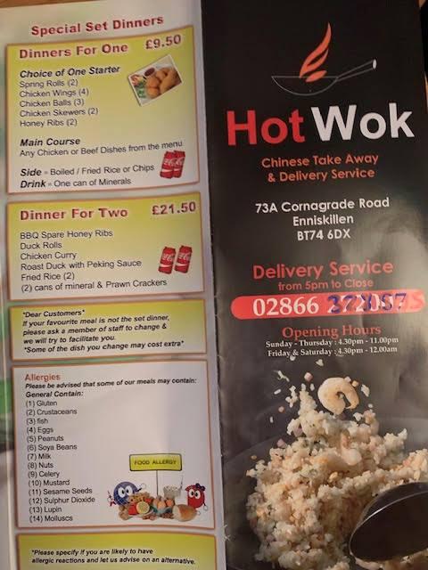 Menu At Hot Wok Chinese Takeaway Delivery Fast Food Enniskillen   Ra73 Hot Wok Chinese Takeaway And Delivery Menu 