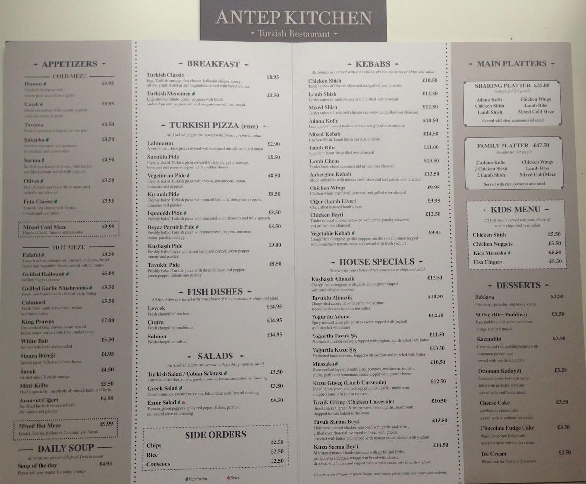 Menu at Antep Kitchen Milton Keynes desserts, Milton Keynes