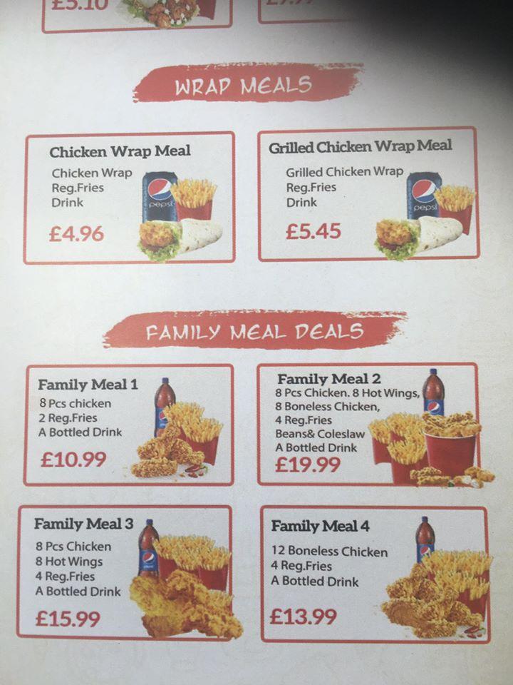 Menu At Nfc Fried Chicken Restaurant Northfleet