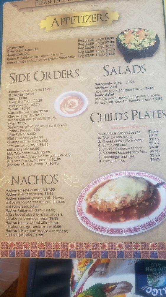 Menu at La Herradura Mexican grill pub bar Beatrice