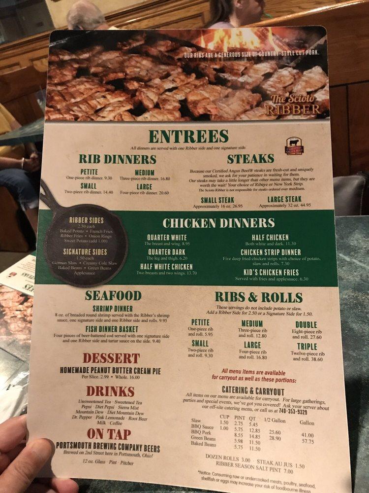 Menu at Scioto Ribber BBQ, Portsmouth