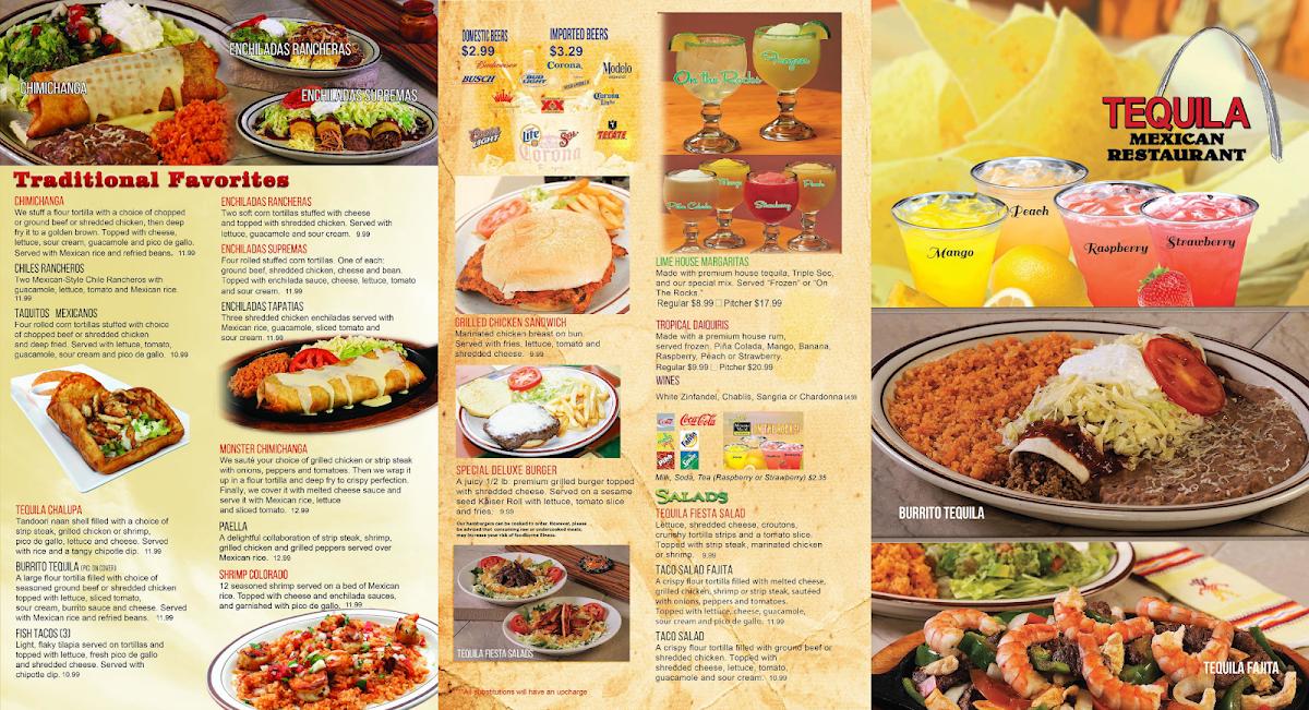Menu at Tequila Mexican Restaurant, Red Bud, S Main St