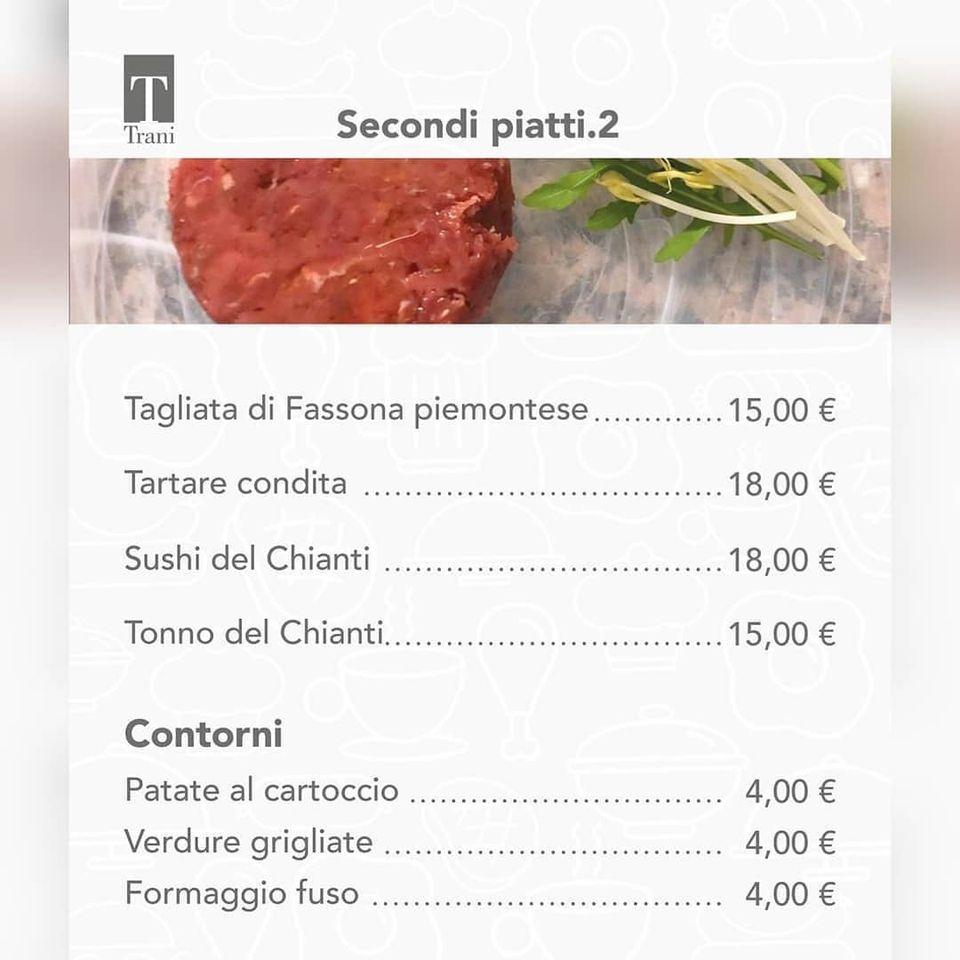 Menu di Trani Braceria Pizzeria 