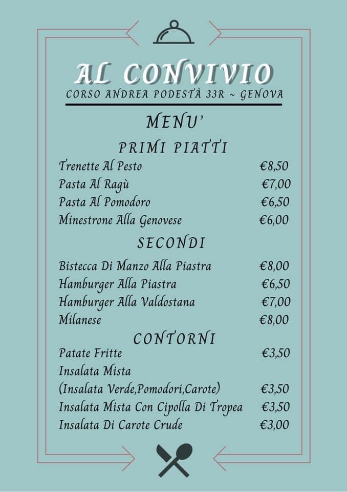 Menu di Al Convivio Genova 