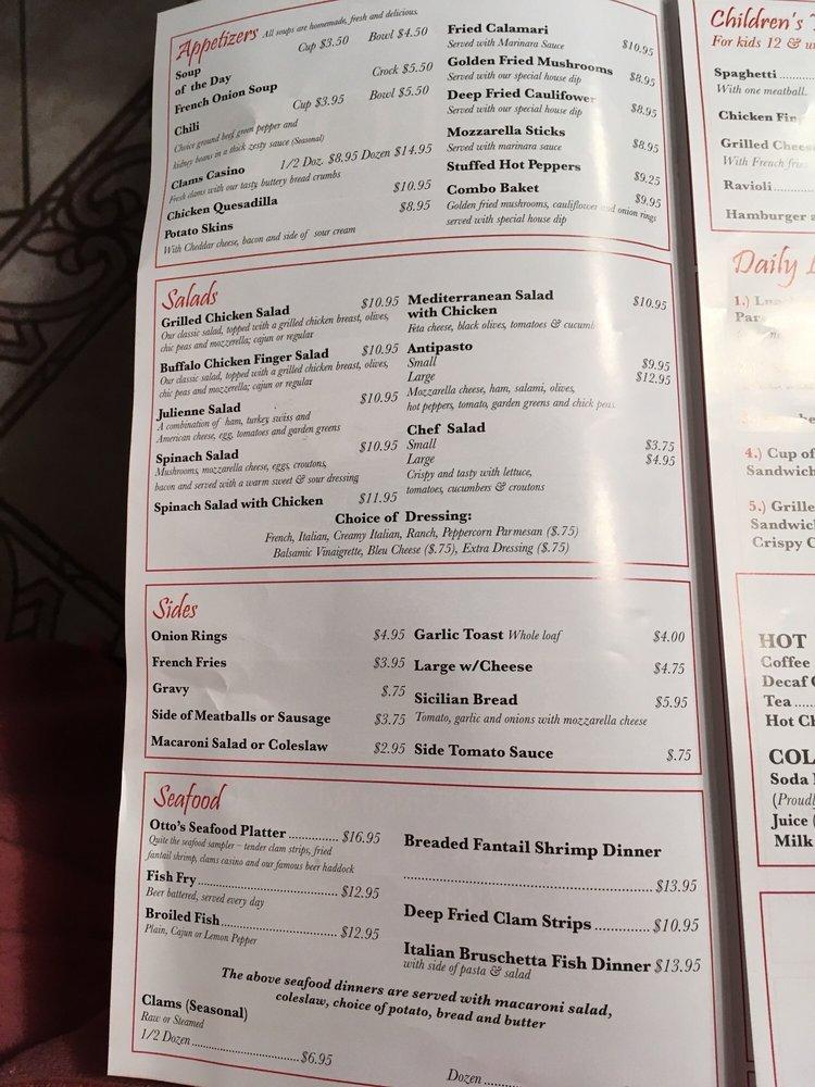 Menu at Otto's Restaurant, Cheektowaga