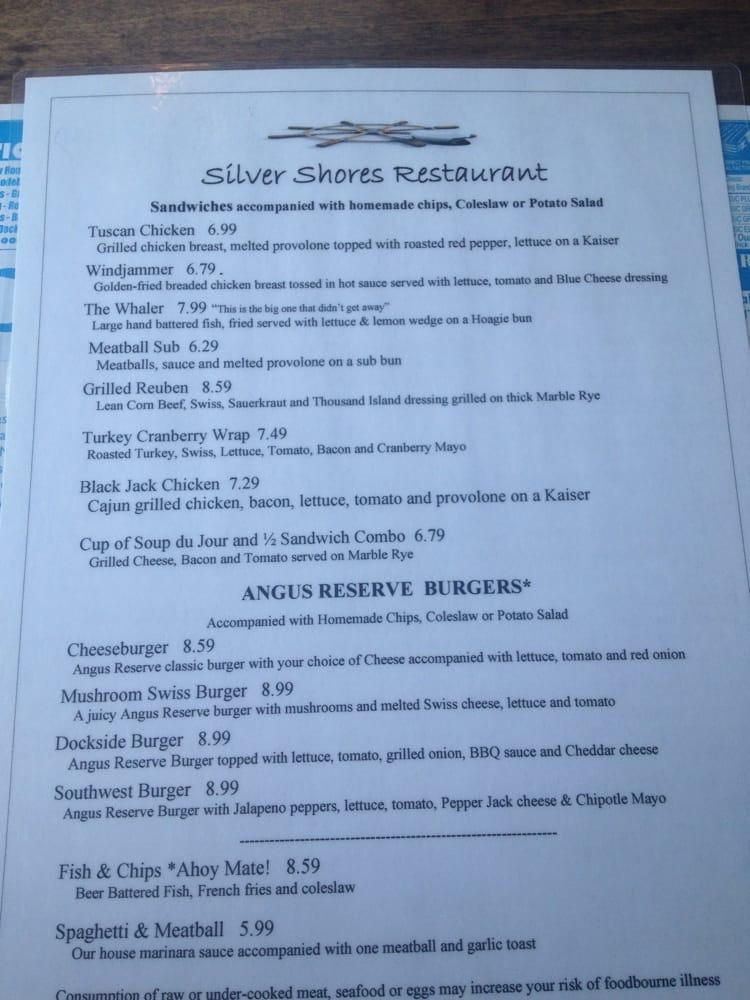 Menu at Silver Shores Restaurant, Conneaut Lake