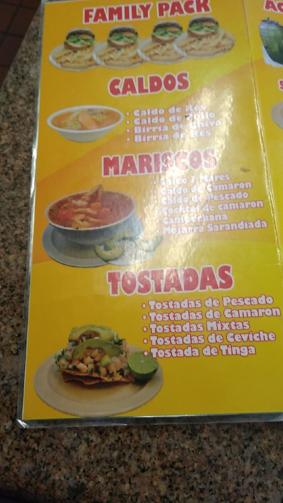 Carta Del Restaurante Tacos Y Mariscos El Primo Los Angeles