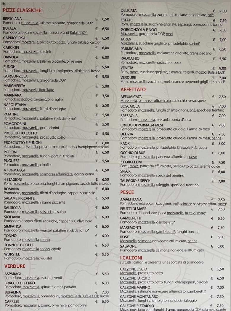 Menu di Amalfitana 