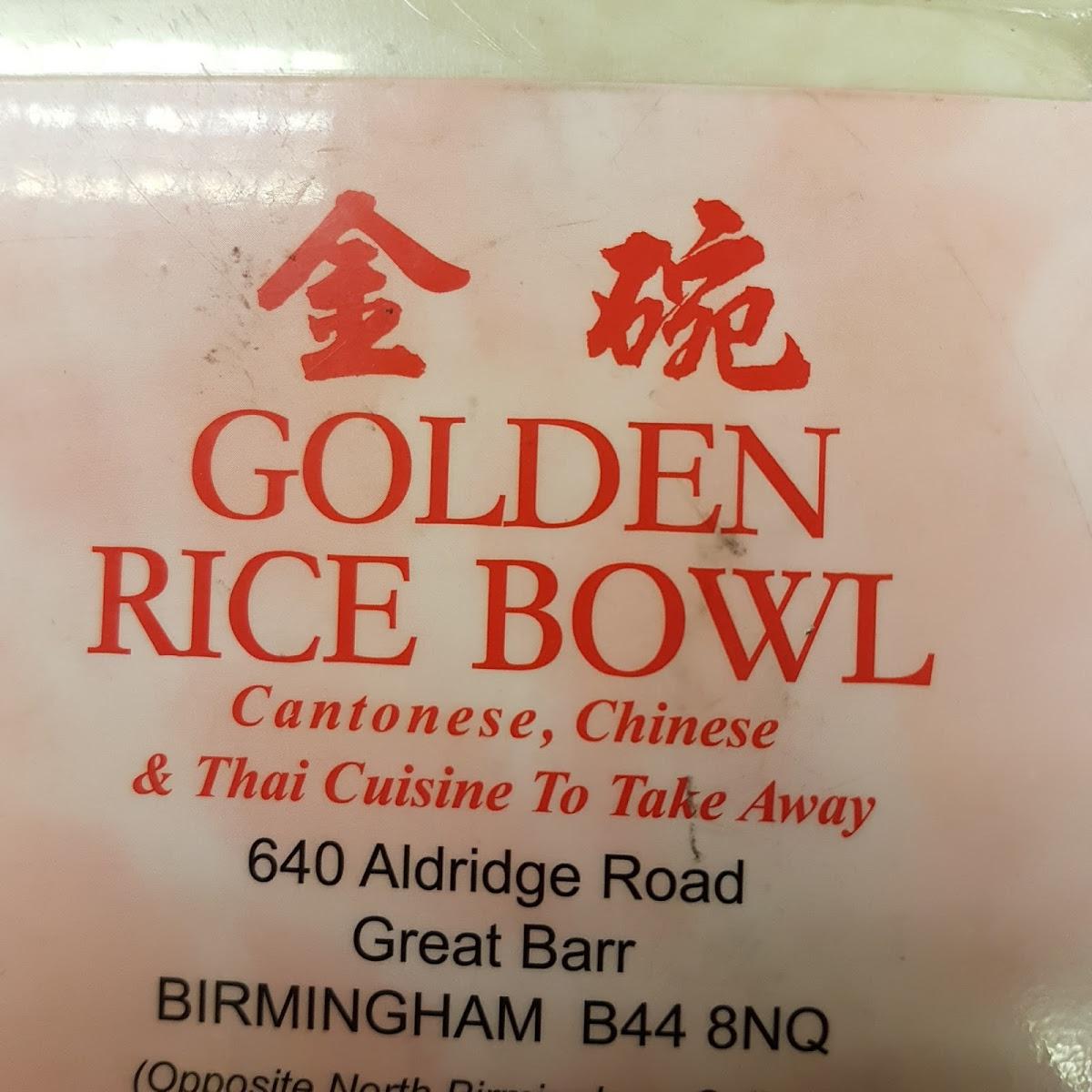 Golden Rice Bowl, 640 Aldridge Rd in Birmingham Restaurant menu and