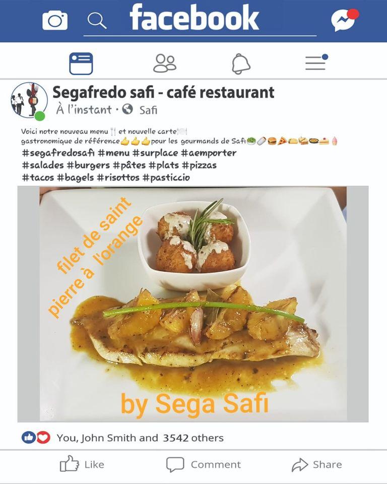 Menu de Segafredo