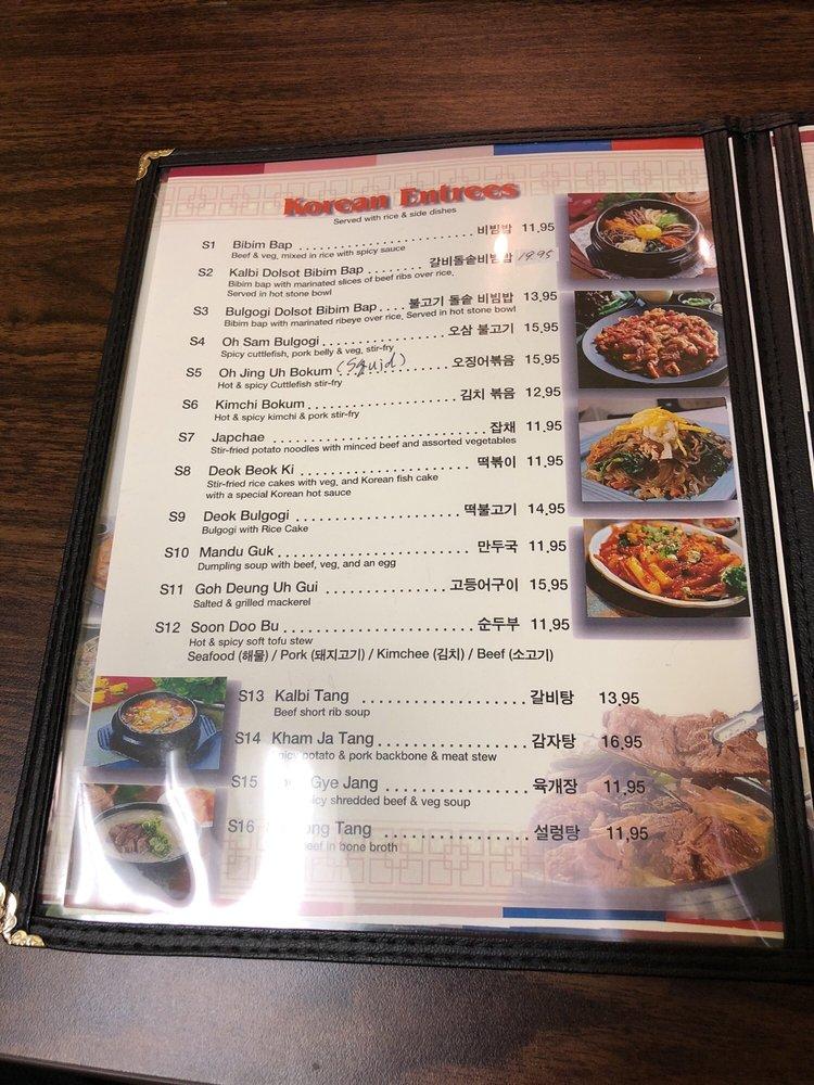 Menu at KOGI Korean BBQ, Tucson