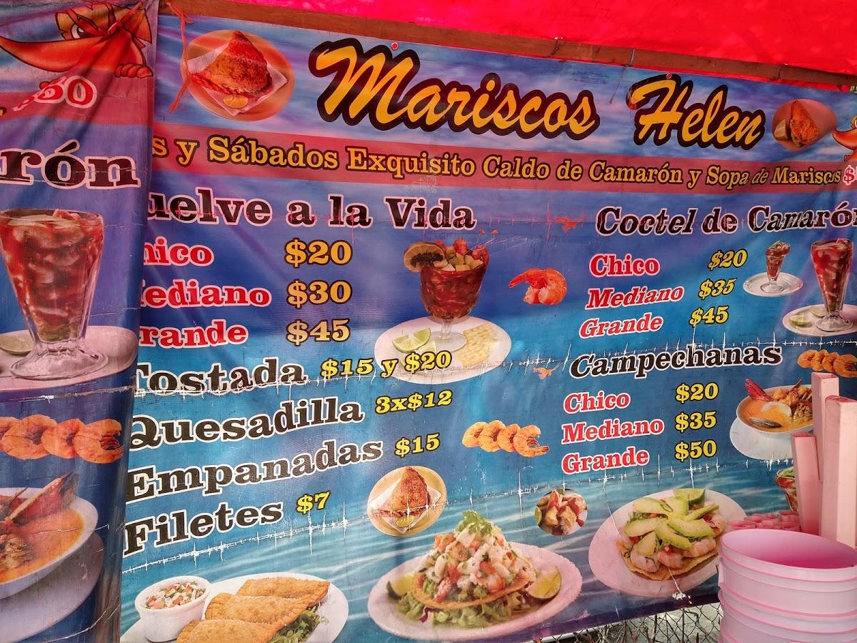 Menu at Mariscos Helen restaurant Ciudad Nezahualcóyotl