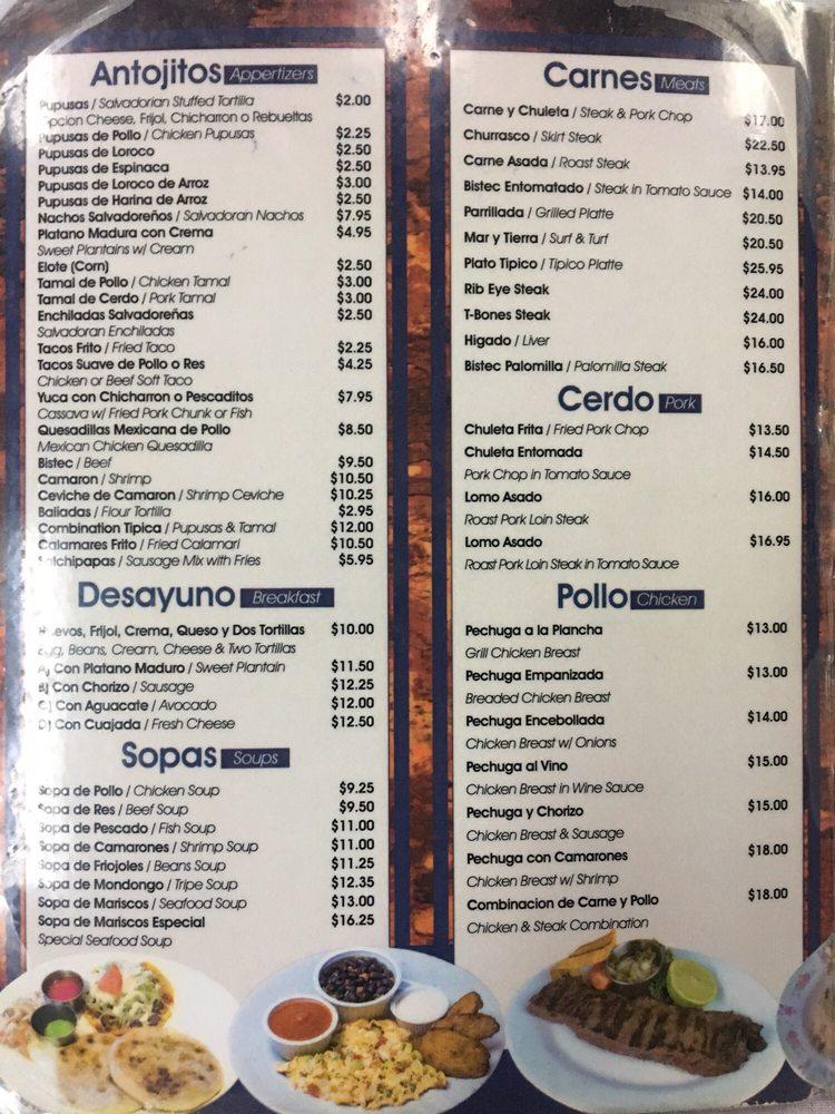 Menu at EL Azteca & El Guanaco restaurant, New York City