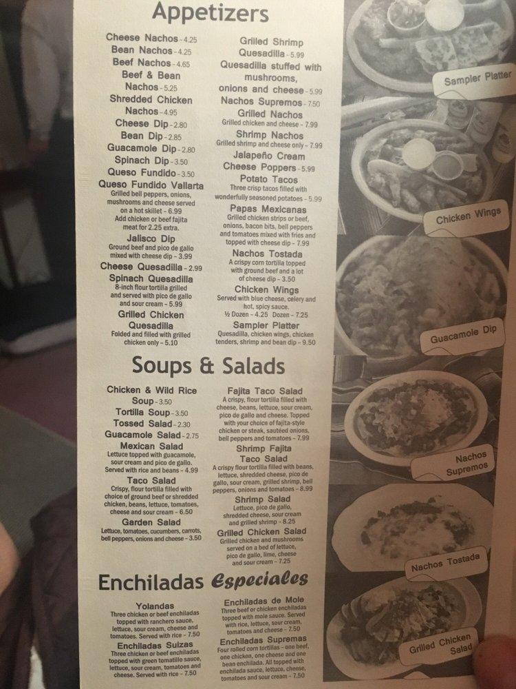 Menu at Mi Jalisco Mexican Restaurant, Corbin