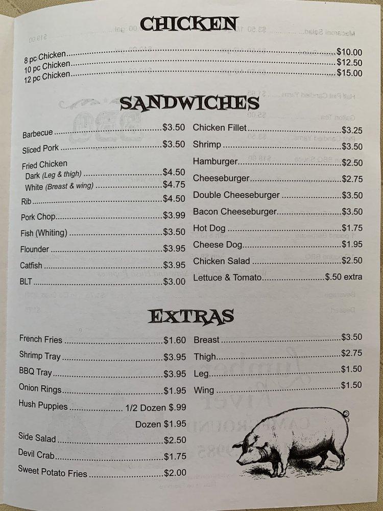 Menu at Williamson's Barbecue Restaurant, Chadbourn, N Brown St
