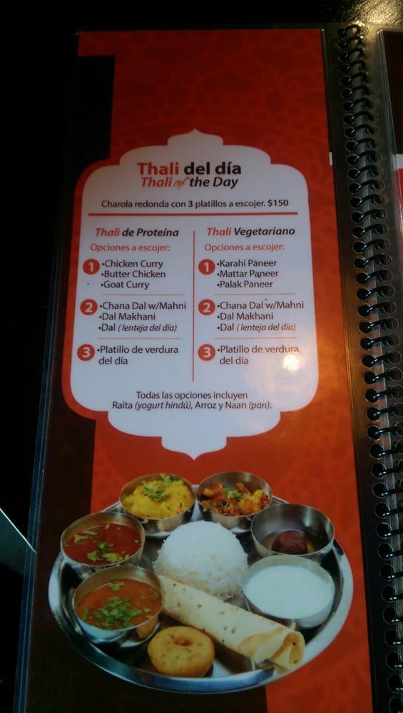 Menu at Punjabi Indian Cuisine restaurant, Tijuana, C6
