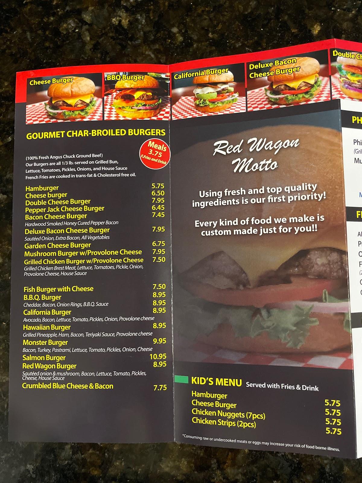 Menu at Red Wagon Burgers Puyallup restaurant, Puyallup