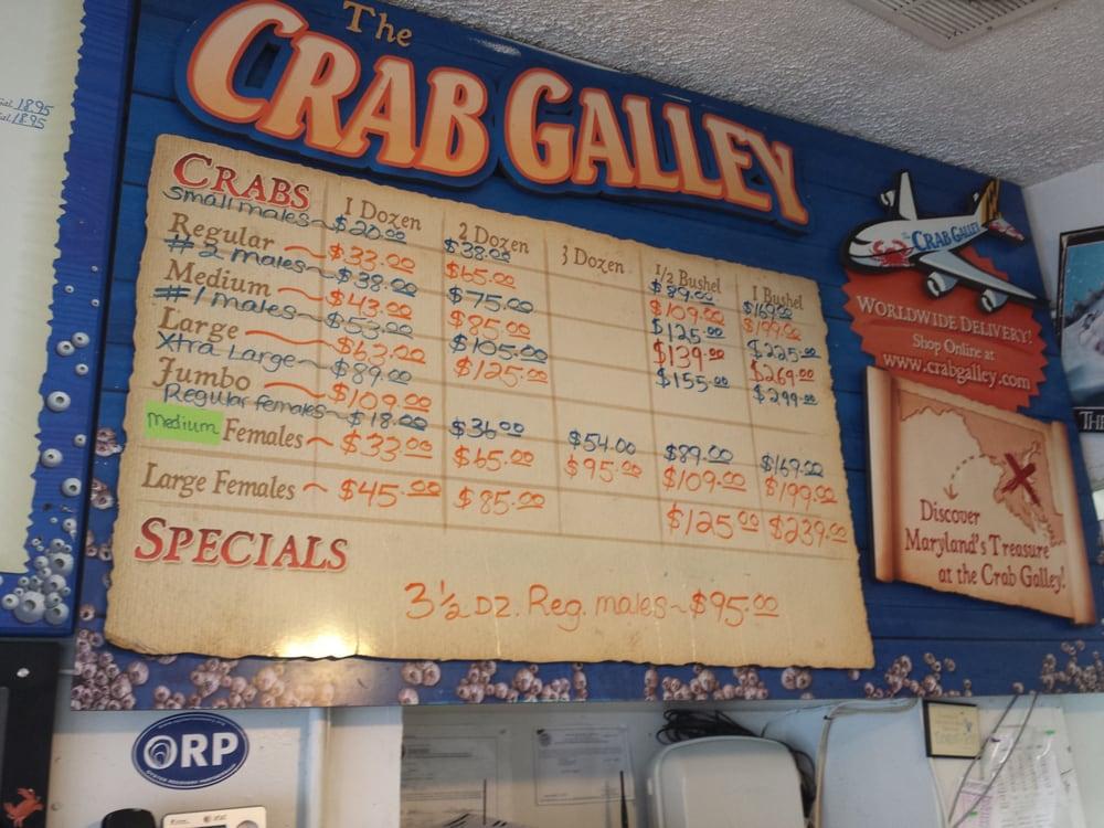 Menu at The Crab Galley (ODENTON location) restaurant, Odenton