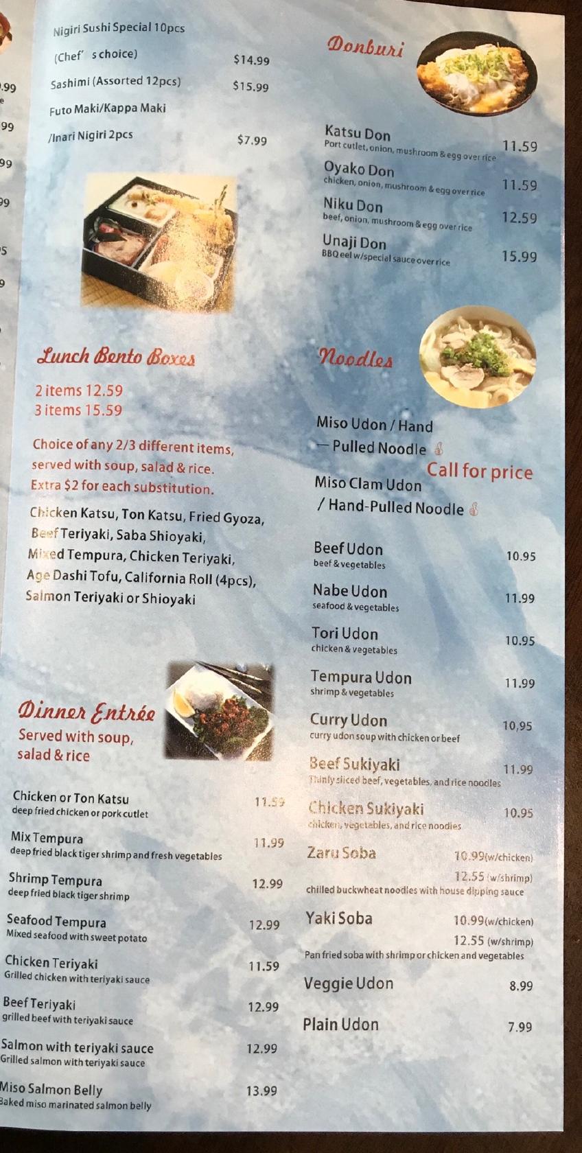 Menu At Naked Fish Restaurant Chino Hills