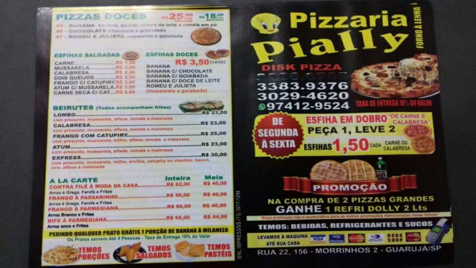 Pizzaria D'Lucca cardápio