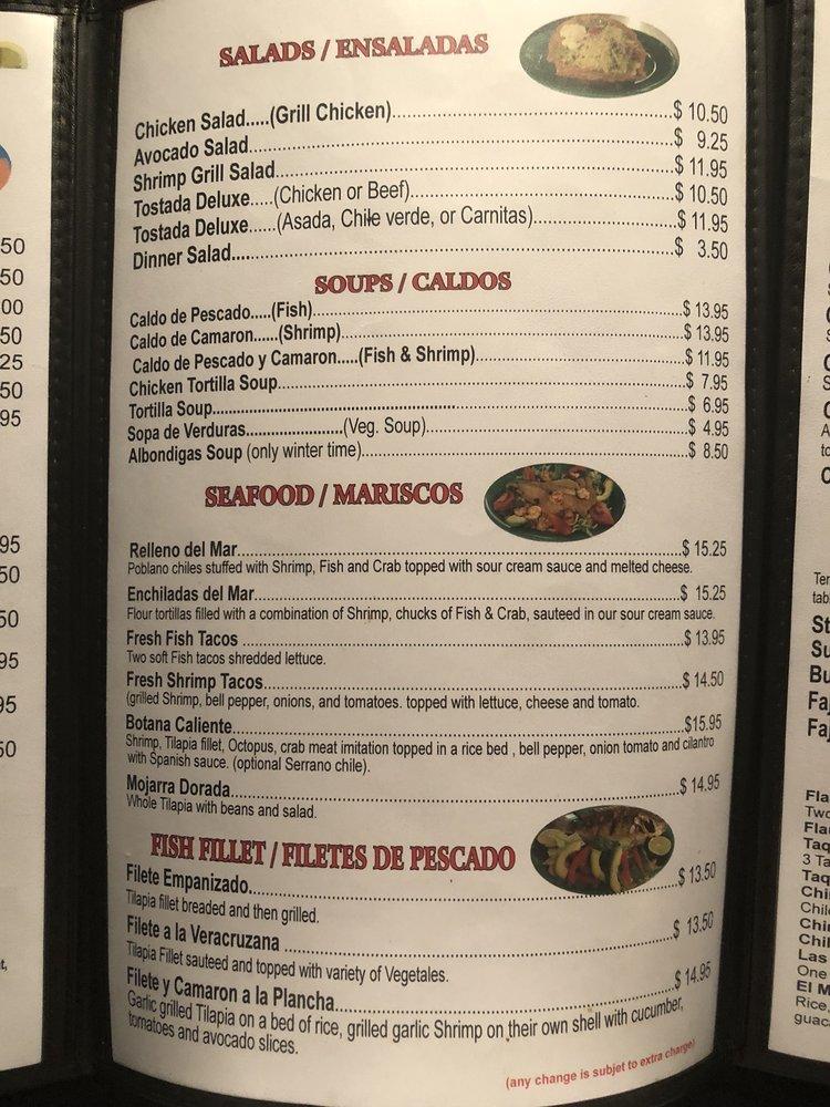 Menu at La Sierra Mexican Restaurant, Frazier Park