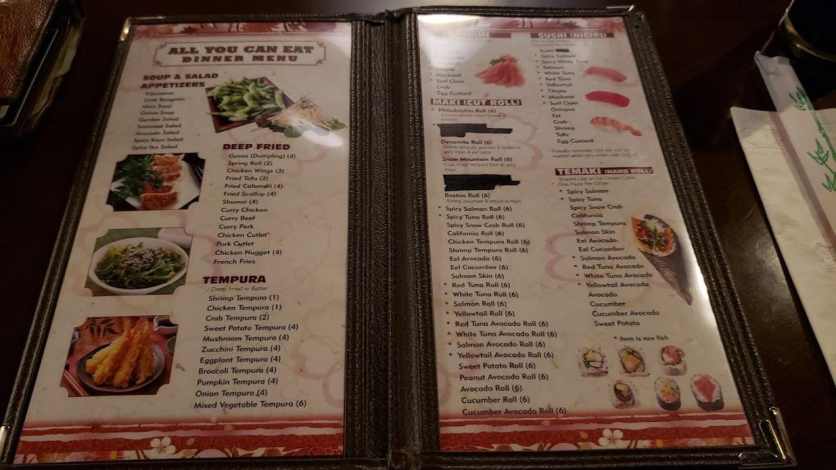 Menu at Takara Sushi restaurant, Plymouth, Vicksburg Ln N #100