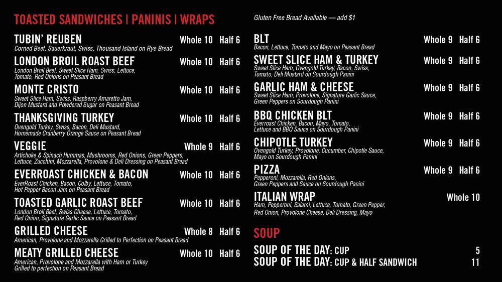 Menu at The Red Mill cafe, Waupaca