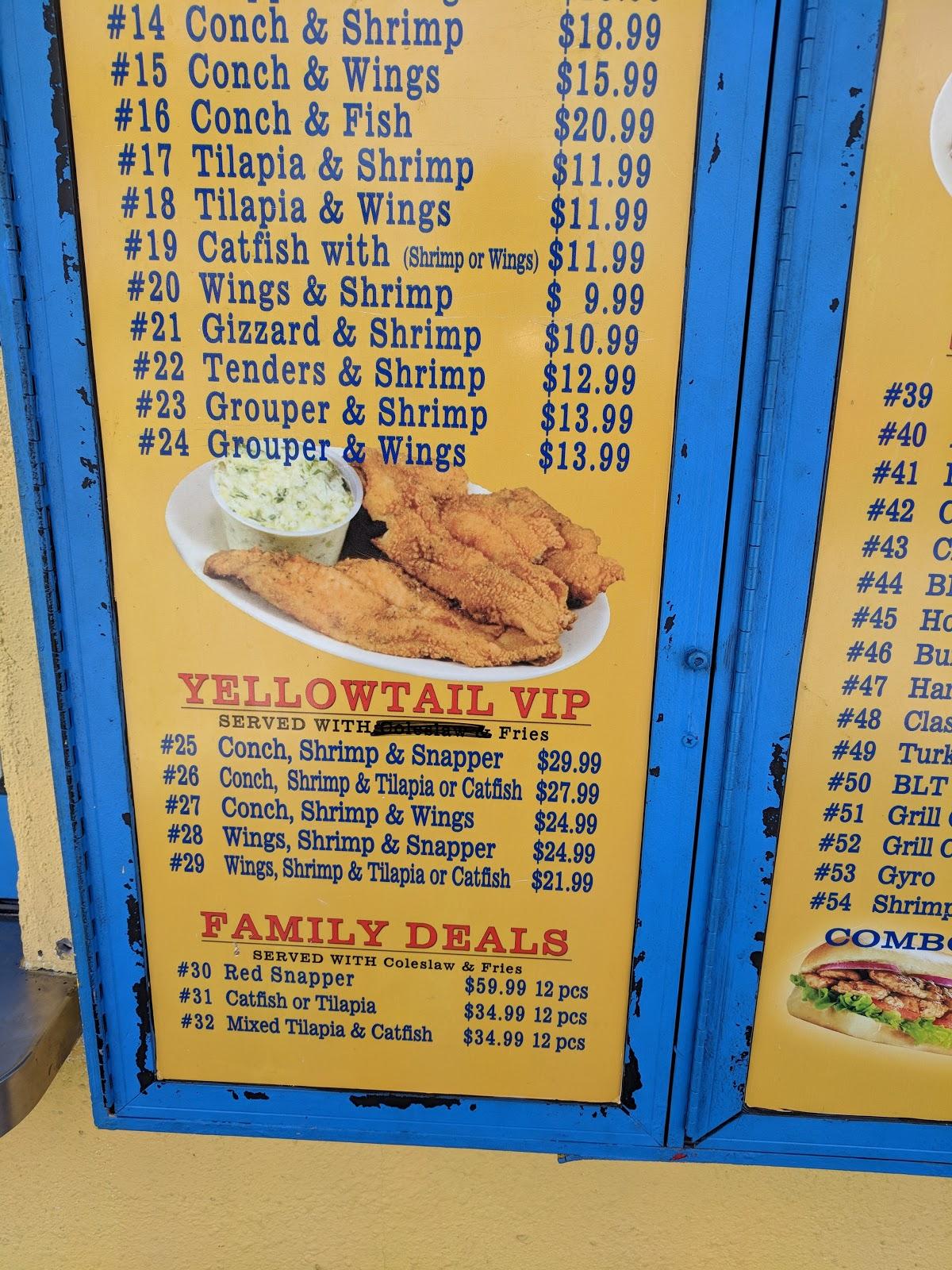 Menu at Yellow Tail Sub & Grill restaurant, Homestead