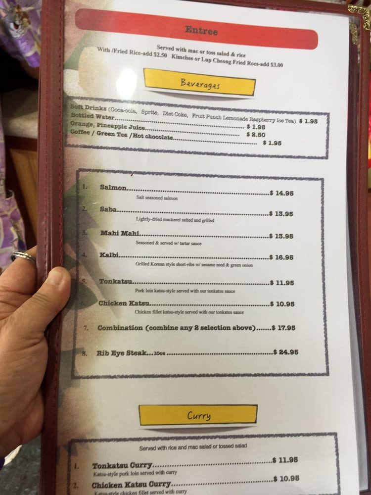 Menu at Kam Bowl Restaurant, Honolulu