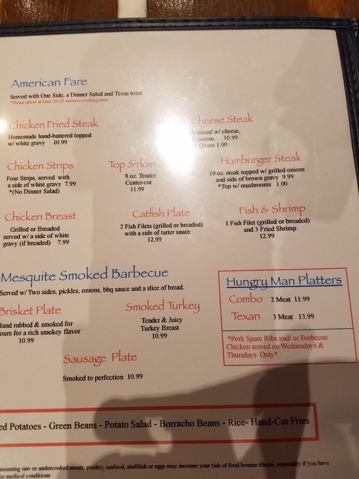 Menu at Julio's Grill BBQ, Uvalde